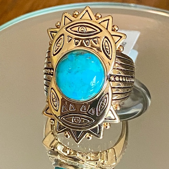 Yellow Gold with Turquoise Ring! 8 - Picture 5 of 9